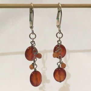 Carnelian Briolette Beaded Earrings